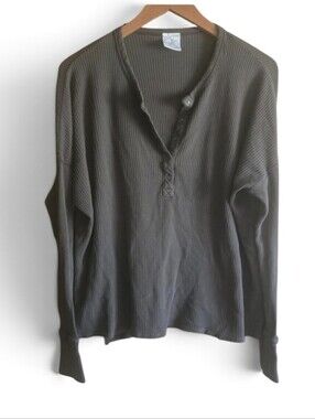 Offline by Aerie Green Thermal Shirt